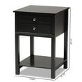 thumbnail image 4 of Baxton Studio Willow Modern Transitional Black Finished 2-Drawer Wood Nightstand, 4 of 9