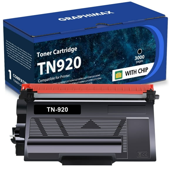 GraphiMax TN-920 TN920 Toner Cartridges Compatible for Brother HL-L6210DW HL-L6210DWT HL-L5210DW HL-L5210DWT HL-EX415DW HL-L5210DN HL-L5215DW HL-L6217DW HL-L6310DW Printers 1-Pack
