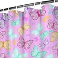 thumbnail image 3 of Pink Butterfly Pattern Shower Curtain 84"x72" ,Bathroom Decorative Shower Curtains Set with 12 Hooks,Modern Waterproof Washable Shower Curtain, 3 of 6