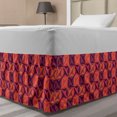 thumbnail image 1 of Retro Bed Skirt, Curvy Colorful 1960's Style Repetitive Print, Elastic Bedskirt Dust Ruffle Wrap Around for Bedding Decor, 4 Sizes, Dark Coral Purple, by Ambesonne, 1 of 2
