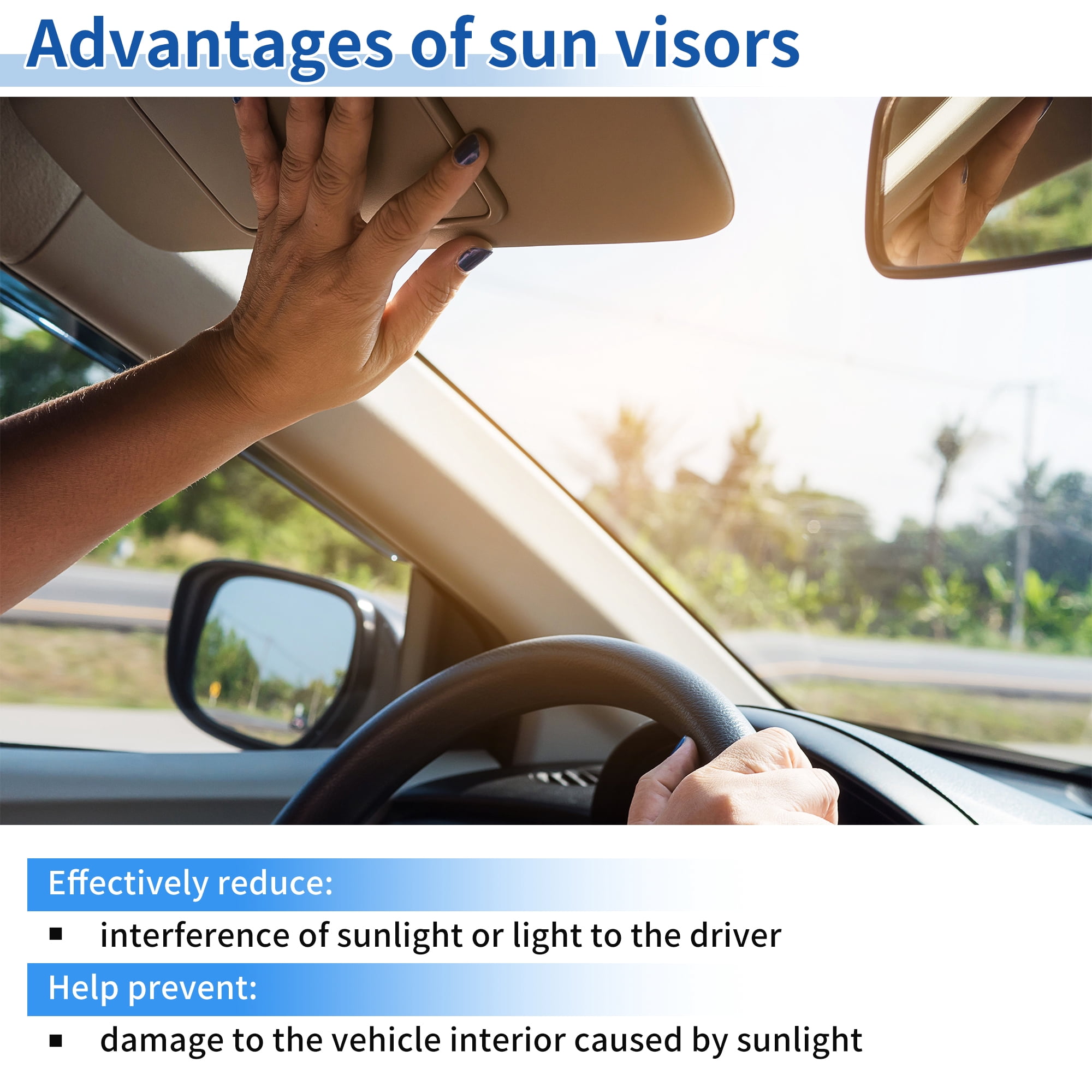 Unique Bargains Driver Side Sun Visor for Hyundai Accent 2011-2015 Gray