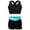 Black&Blue Green, variant on MSemis Kids Girls Workout Set Racer Back Sports Bra with Shorts Yoga Sports Set Black&Blue Green 16