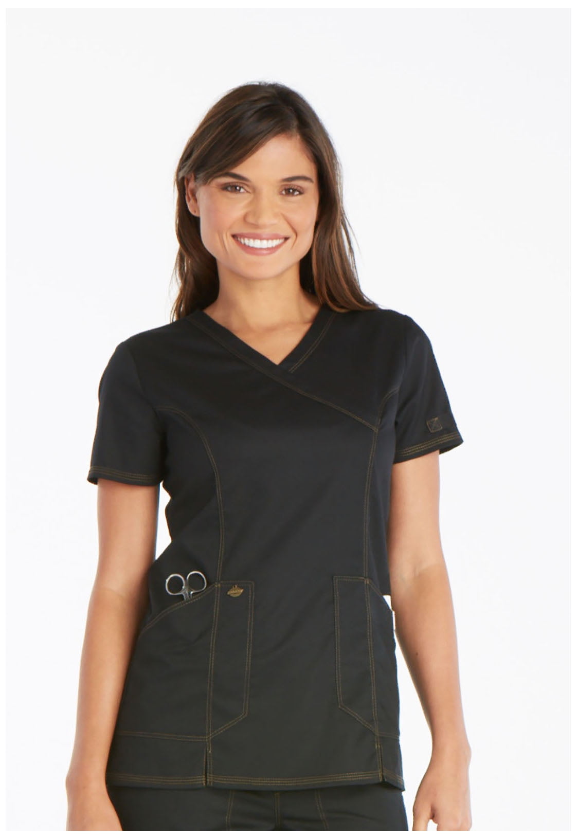 Dickies Dickies Essence Scrubs Top for Women Mock Wrap Plus Size
