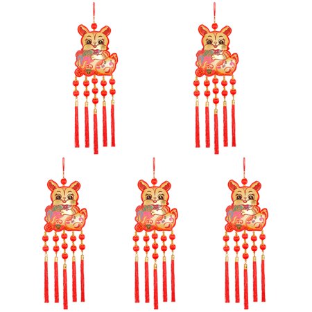 

TOYMYTOY 5pcs Chinese Style Decorative Pendant Festive Rabbit Pendant New Year Hanging Decor