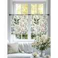 thumbnail image 4 of Colored Plant Sheer Curtains 45 inches Long 2 Panels Set Flowers Leaf Butterfly Tiers Sheers Rod Pocket Small Window Short Curtains for Kitchen Cafe, Each 52" W x 45" L, 4 of 7