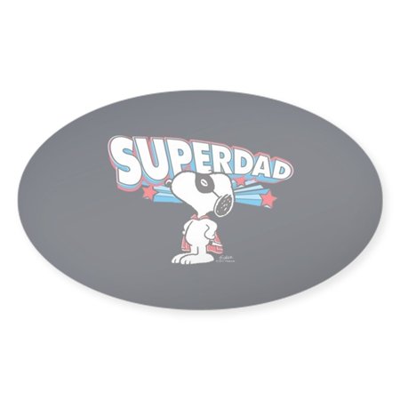CafePress - Peanuts Super Dad Sticker - Sticker (Oval)