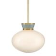thumbnail image 4 of 83604LCB-SF Lark Lucy - 12W 1 LED Medium Pendant-13.25 Inch Tall and 15 Inch Wide-Lacquered Brass/Sea Foam Finish, 4 of 7