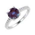 thumbnail image 2 of Sterling Silver with Color Changing Alexandrite and White Topaz Engagement Ring, 2 of 3