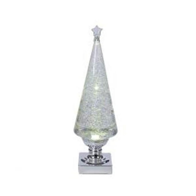 Kurt S. Adler J8944 14 in. Battery-Operated Clear and Silver Lava Light Tree