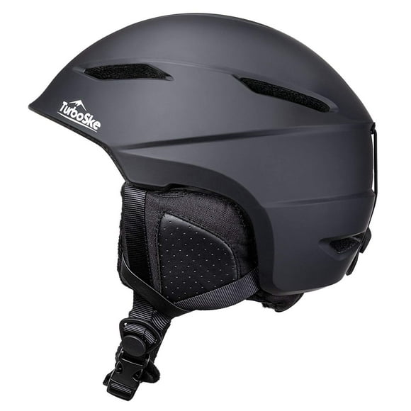 TurboSke Ski Helmet, Snowboard Helmet Snow Sports Helmet, Audio Compatible Helmet for Men, Women and Youth (L, Black)