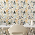 thumbnail image 2 of Ambesonne Floral Peel & Stick Wallpaper for Home, Leafless Trees and Cages, 13"x36", Pale Grey Orange and Mustard, 2 of 5