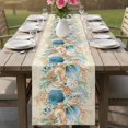 thumbnail image 4 of Beach Coastal Beige Table Runner 72 Inches, Nautical Shell Starfish Coral Summer Bed Runner Dresser Scarves Tabletop for Indoor Outdoor Parties/Ceremony/Banquet, 13" x 72", 4 of 8