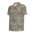 thumbnail image 2 of Vsdgher Dachshund Dog Bird Print Men's Short Sleeve Stretch Polo Shirt, Moisture-Wicking Performance Polo Shirt, 2 of 8