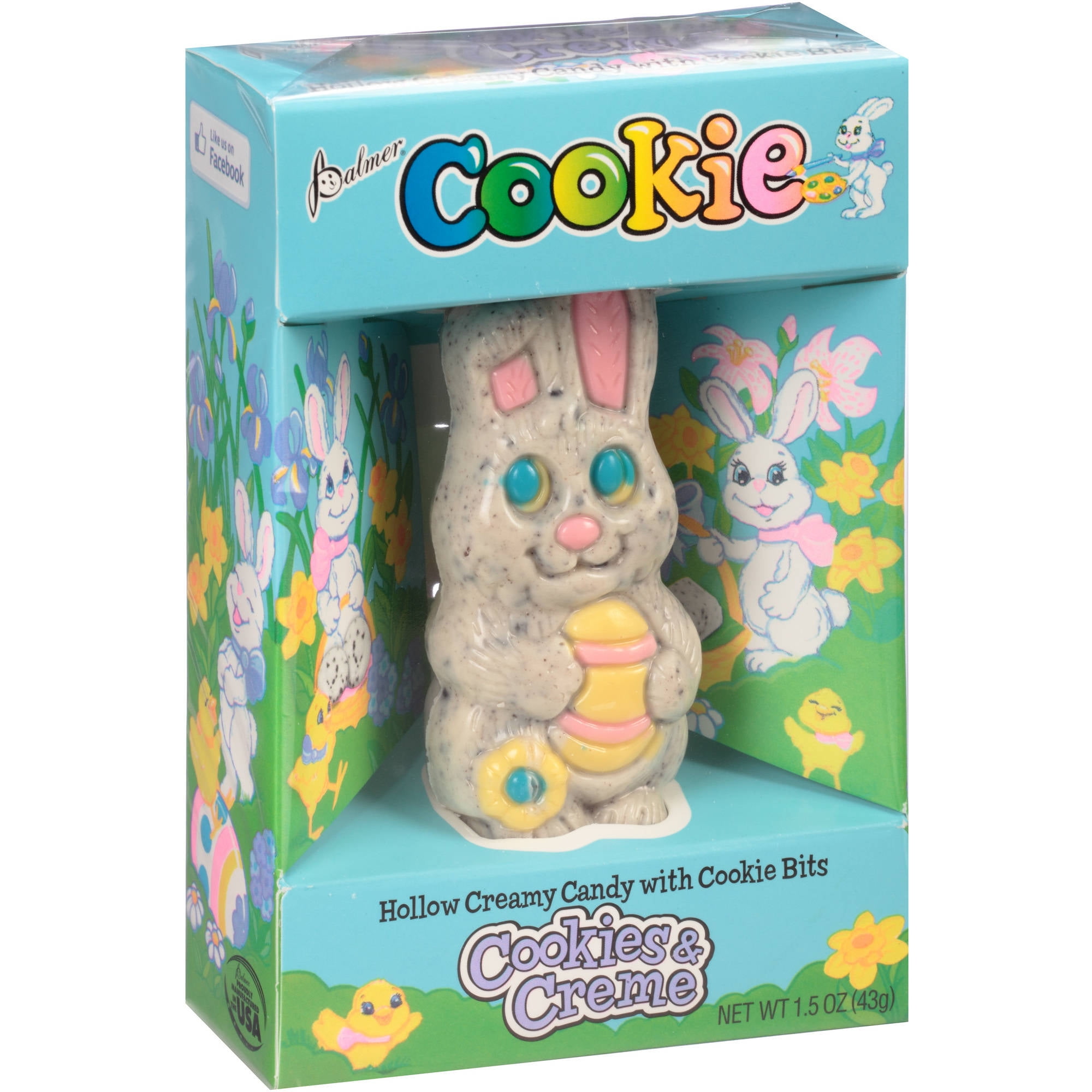 Palmer Cookies & Creme Hollow Bunny Candy, 1.5 Oz.