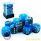 thumbnail image 3 of Set de dados Bescon Bicolor Brillante D6 16 mm Blue Dawn (12), 3 of 7