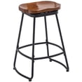 thumbnail image 5 of Andeworld 24" Swivel Metal Bar Stools Industrial Barstools Counter Height Stools Modern Bar Chairs with Wooden Seats Set of 2, 5 of 6