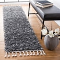thumbnail image 3 of SAFAVIEH Pro Lux Marie Geometric Shag Area Rug, Dark Grey/Ivory, 6'7" x 6'7" Square, 3 of 9