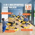 thumbnail image 2 of KFFKFF Baby Walker 4 in 1, Foldable Height Adjustable Baby Walker with Wheels, Infant Toddler Walker with Foot Pads, Anti-Fall Baby Walker With Steering Wheel, 2 of 9