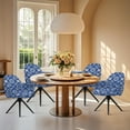 thumbnail image 4 of ZIATUBLES Classical Flower Pattern Polyester Stretchable Dining Room Chair Slipcovers Washable Removable Swivel Curved Back Chair Protector Cover for Home Living Room Decor, 4 of 7