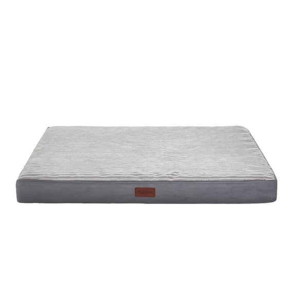 Ophanie Orthopedic Dog Bed for Large Dogs with Removable Washable Cover, Non-Slip Bottom & Waterproof Liner, Suitable for Crates, 35"x22"x3.5", Gray