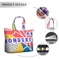 thumbnail image 2 of 22 Inch Oversized Travel Bag Lightweight Canvas Weekender Duffel with Multi Pockets, Slogan Print, 2 of 5
