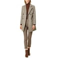 thumbnail image 2 of INSPIRE CHIC Manteau Trench à Carreaux pour Femme à Manches Raglan avec Ceinture, 2 of 7