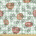 thumbnail image 2 of Ambesonne Bike Fabric by the Yard Upholstery, Minimalist Bicycle Sketchy, 3 Yards, Salmon and Charcoal Grey, 2 of 5