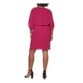 thumbnail image 2 of JESSICA HOWARD Womens Purple Zippered Sheer Lined Drawstring Waist Short Sleeve Boat Neck Above The Knee Wear To Work Blouson Dress Plus 18W, 2 of 4
