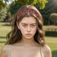 thumbnail image 2 of Unique Bargains Hand-woven Argyle Headbands for Women 1 Pc Rust Red, 2 of 5
