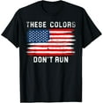thumbnail image 4 of These Colors Don't Run Vintage Distressed American Flag Patriotic T-Shirt, Men Black Crew Neck Short Sleeve USA Pride Tee, 4 of 4