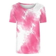 thumbnail image 5 of JTZGDY Womens Tops Loose Fit Casual Short Sleeve Round Neck Boho Floral Printed T-Shirts Trendy Oversized Basic Tunic Blouse Pink#03 XL, 5 of 5