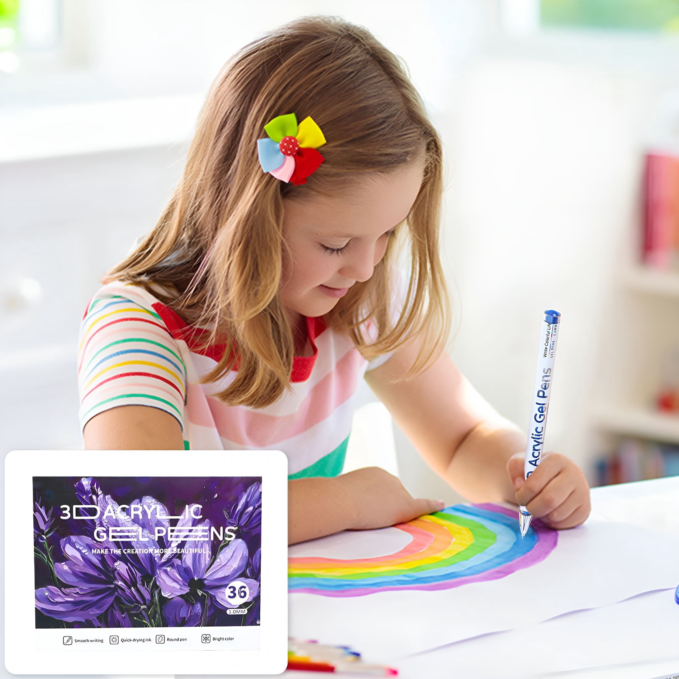 CCOCC 2026 New 3D Acrylic Pen 1.0Mm 3D Acrylic Gel Pens Write New 3D Acrylic Paint Markers Acrylic Pens Paint Pens Glitter Gel Pens Stick for Coloring Writing 1Ml Inc Disc Dip Pen Inkwell