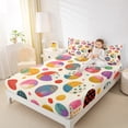 thumbnail image 4 of Manfei Cartoon Dinosaur Egg Twin Sheet Sets,Multicolor Geometric Dots Twin Fitted Sheet,Modern Colorful Aesthetic Flat Sheet For Girl Boy,Luxury Bedroom Decor,3 Pieces, 4 of 7