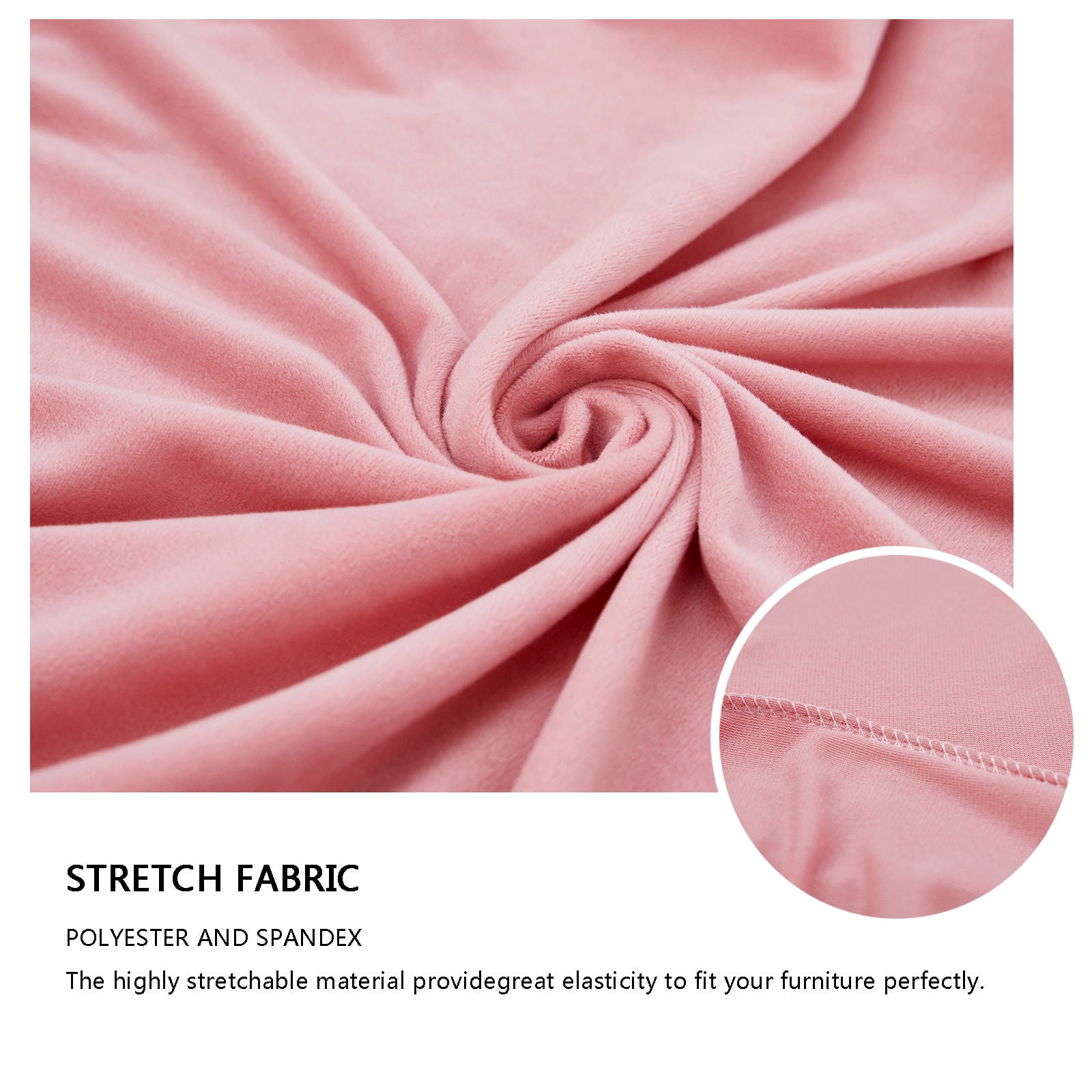 Velvet 1 2 3 Cushion Couch Cushion Cover for L-Shaped Sofa Chaise Longue Sofa Slipcover, Stretch Sofa Cover Non-slip Soft Furniture Protector -Pink-Loveseat