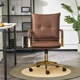 thumbnail image 2 of MOJAY PU Leather Ergonomic Executive Office Chair, Swivel Desk Chair with Padded Armrest,  Brown, 2 of 7