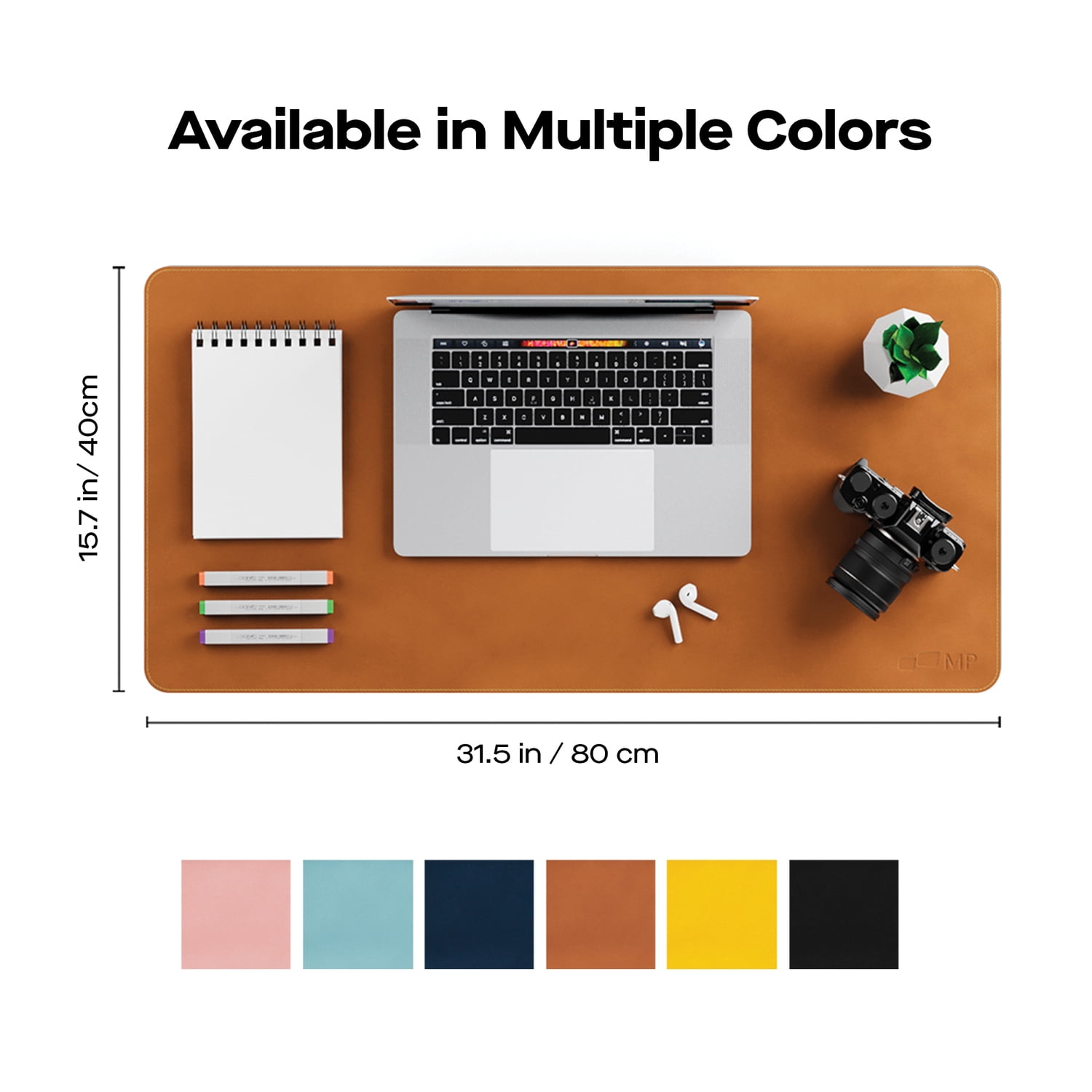 Mobile Pixels 31.5-In. x 15.75-In. PU Leather Desk Mat (Oak Brown), 115-1001P02PT