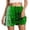 A-Green167, variant on XIAOCHA Womens Clover Print Mini Skort Flared Elastic Waisted Pocket Skort Lightweight Festive Casual Skirts