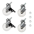 thumbnail image 3 of 4Pcs 2 Inch M8x15mm Screw Threaded Stem Casters Office Chair Caster Wheel Clear Swivel Casters With Brake For Sofa Chair Cabinet ,Reliable, 3 of 6