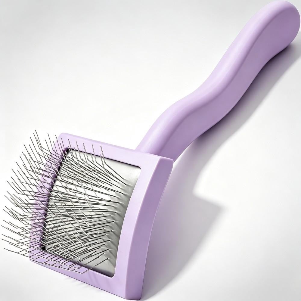 LALACE Comfortable Double-Sided Slicker Pet Grooming Brush for Dogs Purple