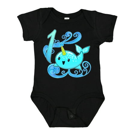 

Inktastic Cute Narwhal First Birthday Boys or Girls Baby Bodysuit