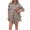 Beige, variant on Plaid Shorts Set for Women 2 Piece Long Sleeve Button Up Flannel Shirt and Elastic Waist Flowy Short Lounge Outfits (XL, Khaki)