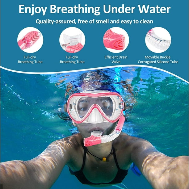 Acheter Ensemble de plongée avec tuba pour adultes, masque de natation Anti- buée avec Tube de plongée à dessus sec pour la natation en apnée