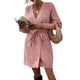 thumbnail image 3 of VISgogo Abrigo de punto para mujer, manga larga, cuello en V, color sólido, otoño, primavera, calle, casual, abrigo + cintura VISgogo moda, 3 of 7
