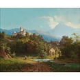 thumbnail image 2 of Josef Willroider 24x20 Gold Ornate Framed and Double Matted Museum Art Print Titled - View of a Castle (1863), 2 of 4