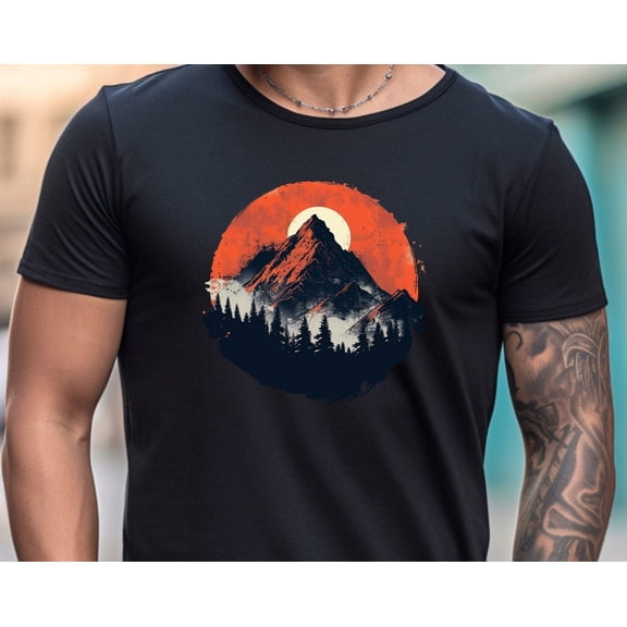 Gildan Mountain Summit Graphic Tee For Hikers And Campers, Adventure Gift Shirt For Nature Enthusiasts, S-5XL Shirt