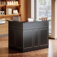 thumbnail image 1 of Fnova Bar Table, L-Shaped Home Pub Table with Stemware Racks, 4-Tier Corner Bar Unit Liquor Wine Bar Cabinet Reception Desk for Home Pub, 1 of 6