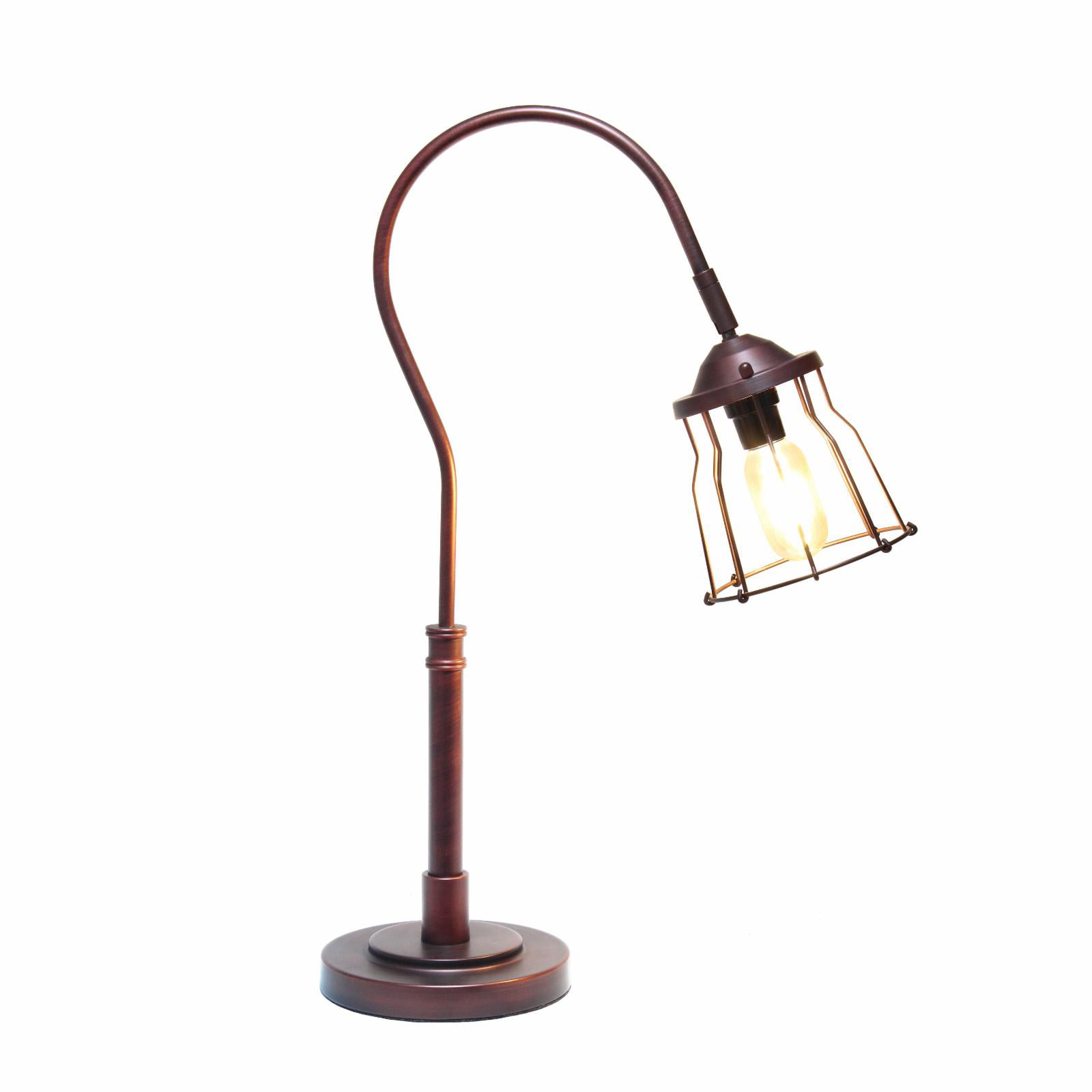 Lalia Home Rustic Caged Shade Table Lamp, Red Bronze