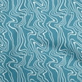 thumbnail image 1 of oneOone Viscose Jersey Teal Blue Fabric Moire Diy Clothing Quilting Fabric Print Fabric By Yard 60 Inch Wide, 1 of 4