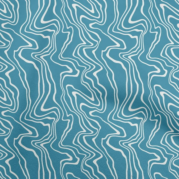 oneOone Viscose Jersey Teal Blue Fabric Moire Diy Clothing Quilting Fabric Print Fabric By Yard 60 Inch Wide