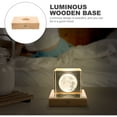 thumbnail image 5 of ifundom 1 Ensemble de Base de Lampe LED Ronde Base en Bois Éclairée Support Kaki pour Fête, 5 of 5